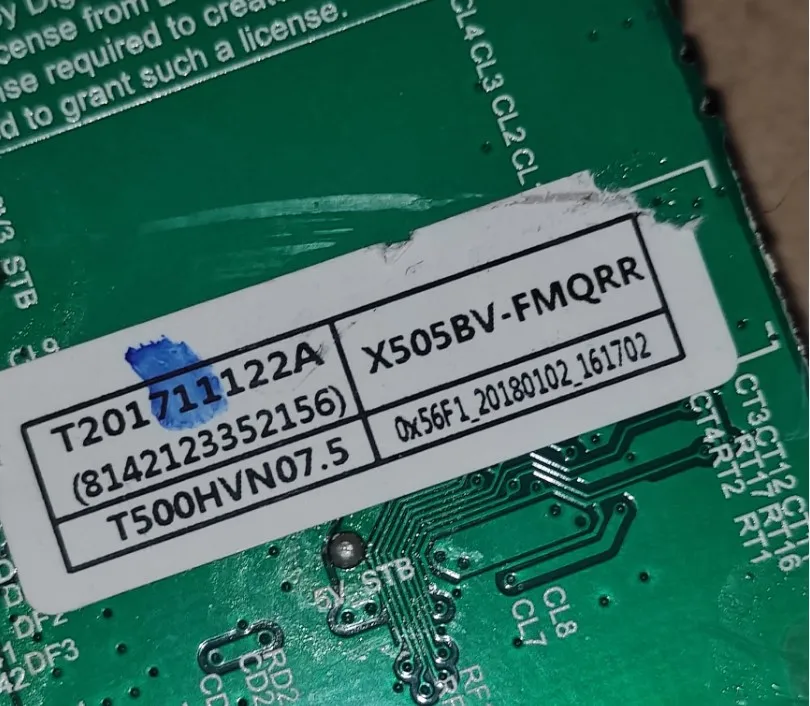TP.MS3553.PB753 X505BV-FMQRR per alimentatore scheda principale scettro TV H50 T500hvn07.5