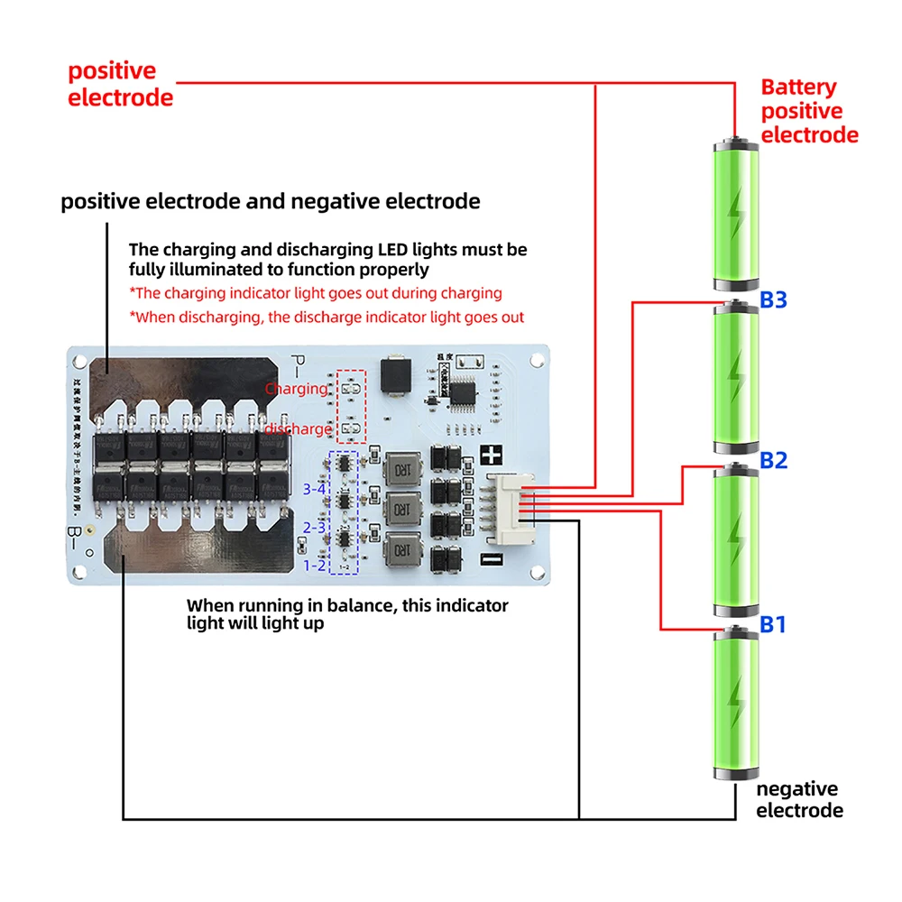 4S 25A 12V Aktives Ausgleichs-Batterieschutzmodul Lifepo4-Zellen BMS Lade-Ausgleichsmodul – Detail 3