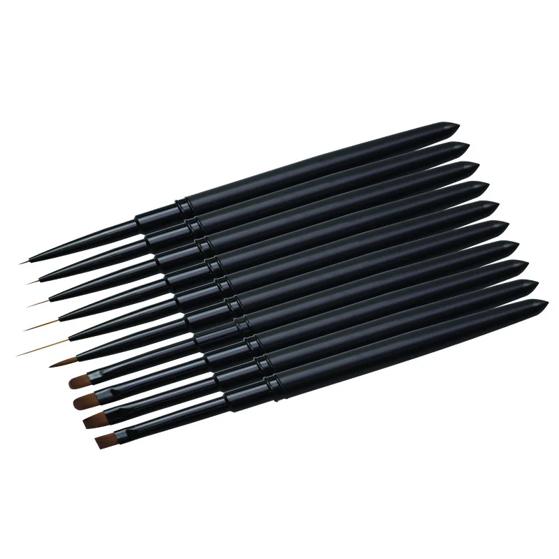 

For Manicure Lines Painting Gradient UV GEL Extension Builder Drawing Pen 6 Style Black Handle Nail Drawing Brushes