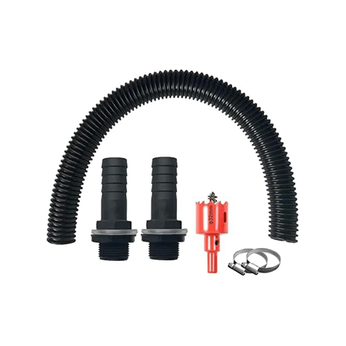 

1.25 Inch Water Butt Connection Set, 50Cm Connection Hose and 2 Hose Connectors 25 Mm,Rain Butt Connection for Rain Butt