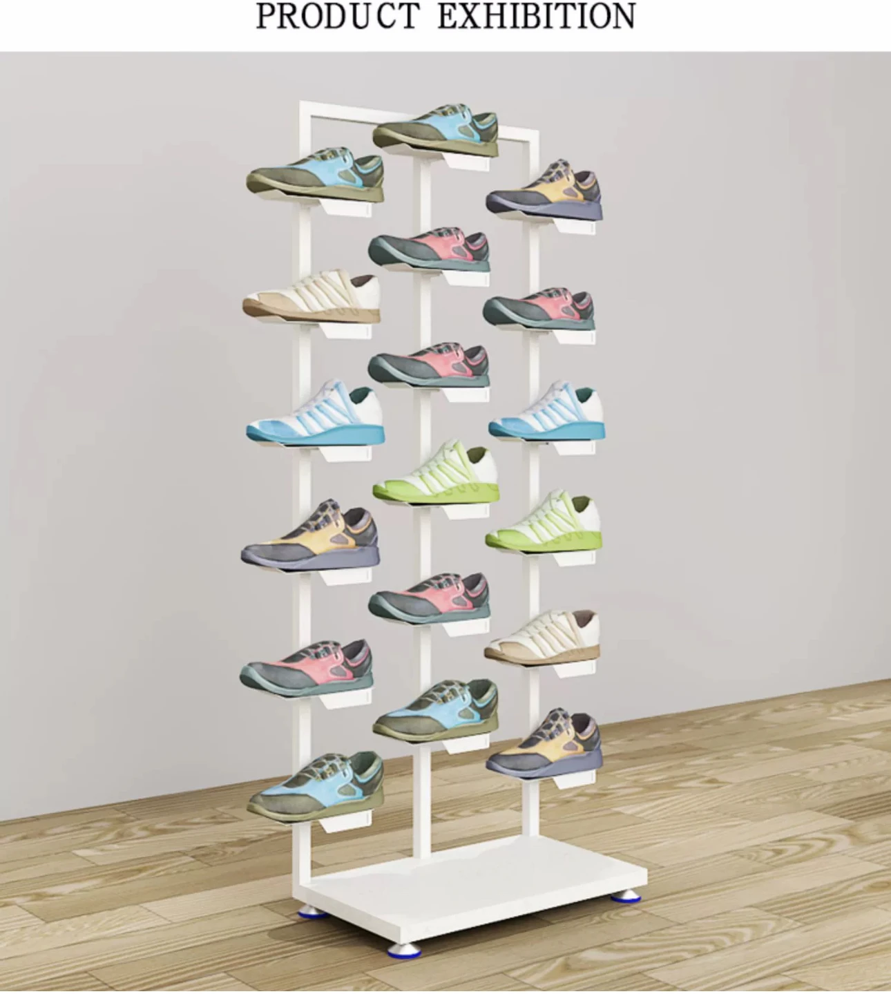 Shoe store sports shoes rack display rack wrought iron simple shoesisland direct disassembly showcase