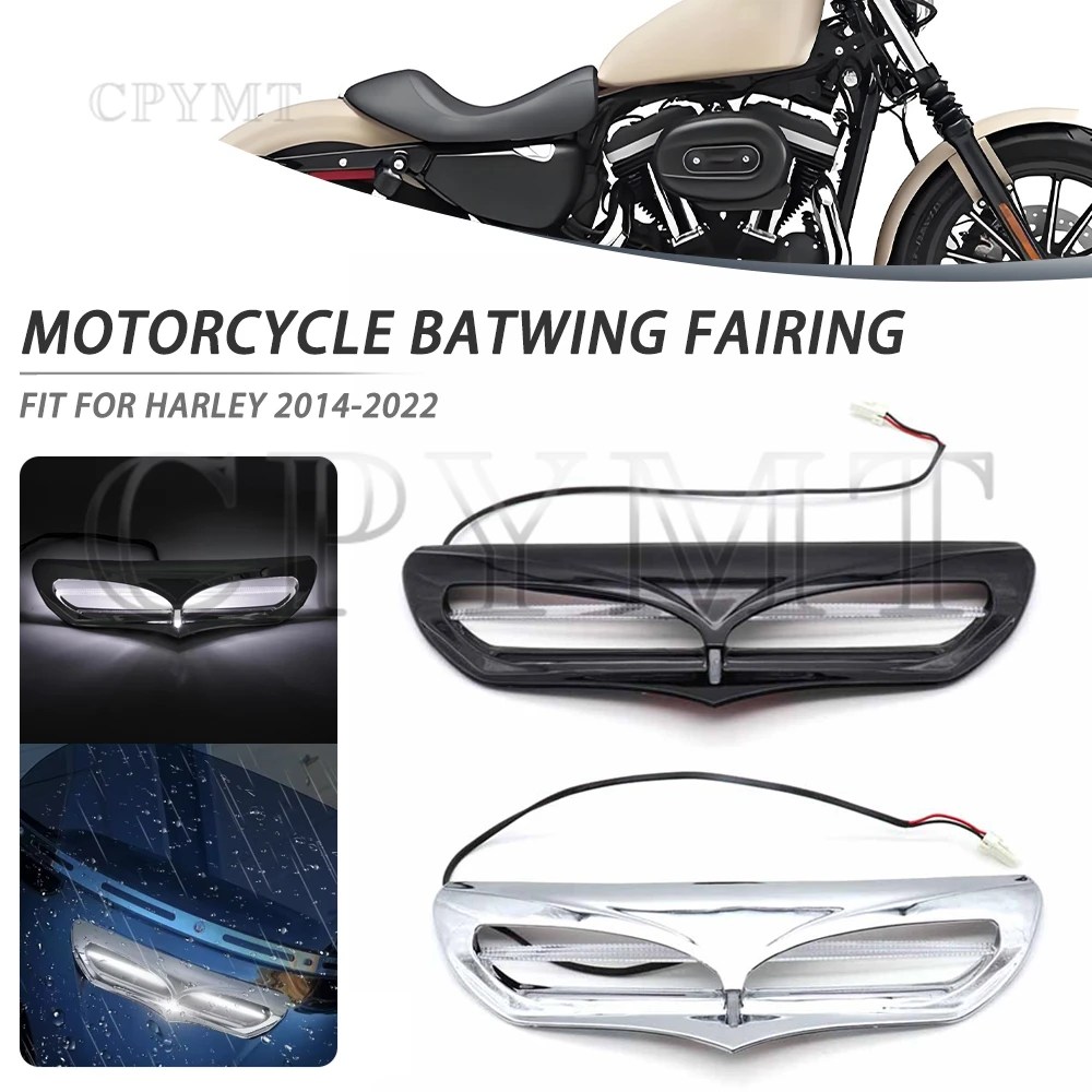 

Motorcycle ABS Batwing Fairing Vent Trim LED Accent Indicator Light Fit For Harley Touring Electra Street Glide 2014-2022