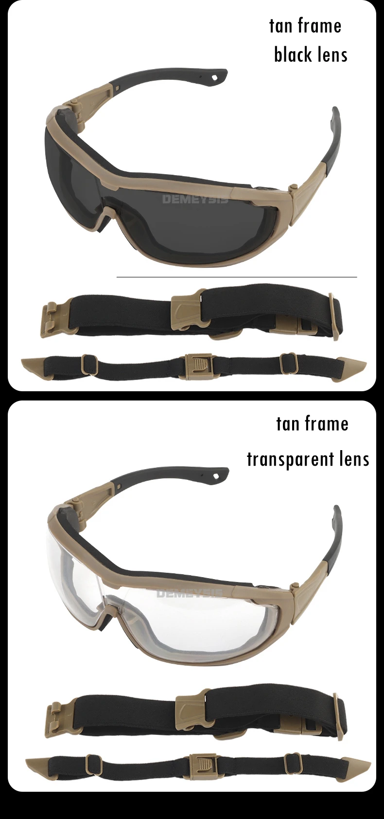 Schießbrille Outdoor UV-Schutz Jagd Wandern Reiten Sport Sonnenbrille Airsoft CS Taktische Paintball Kampfbrille – Detail 11