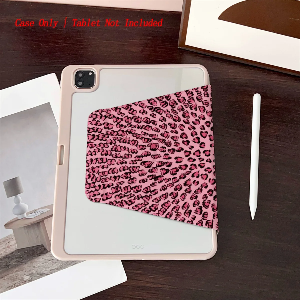 Y2K Pink Leopard Pattern Case for Multiple Apple iPad Models, Heavy Duty Anti-Drop Protective Shell