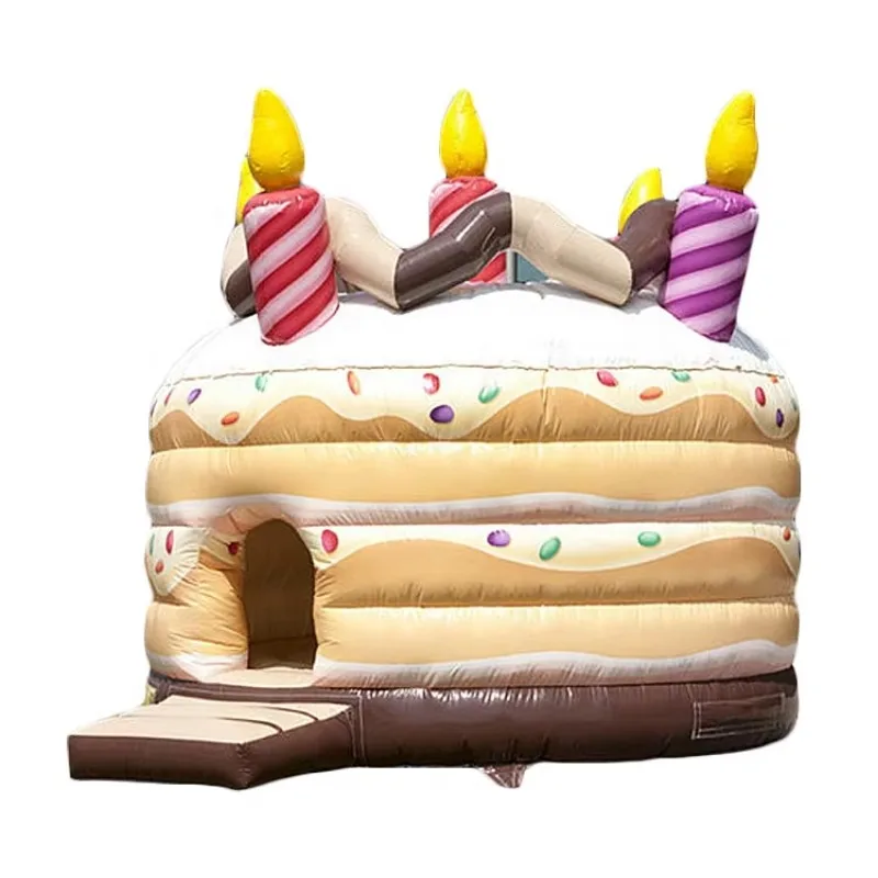 Commercial Material 4.5*4.5m Inflatable Cake Shape Bouncer Celebration Bouncy Inflatable Jumping Castle For Kids
