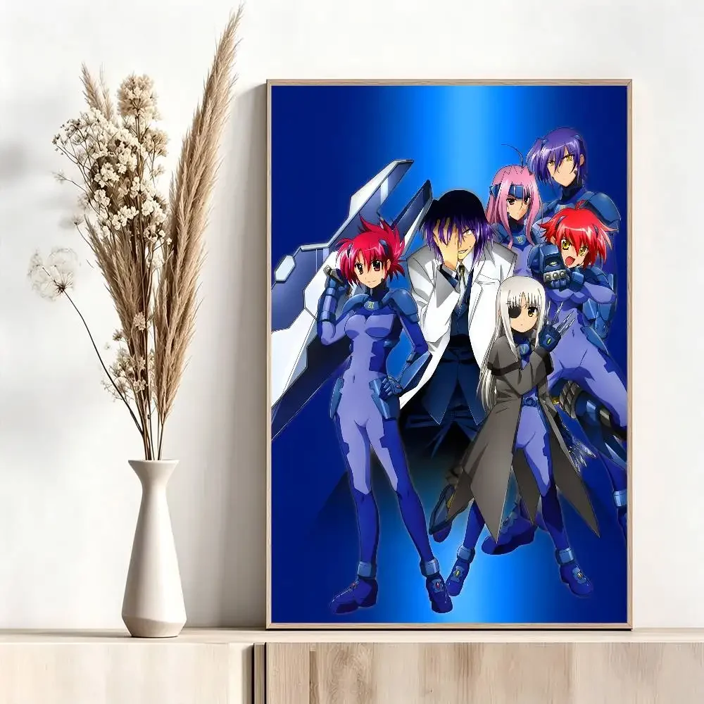A-ANIME Striker Magical Girl Lyrical Nanoha Striker Poster Self-adhesive Waterproof  Coffee House Bar Room Wall Decor