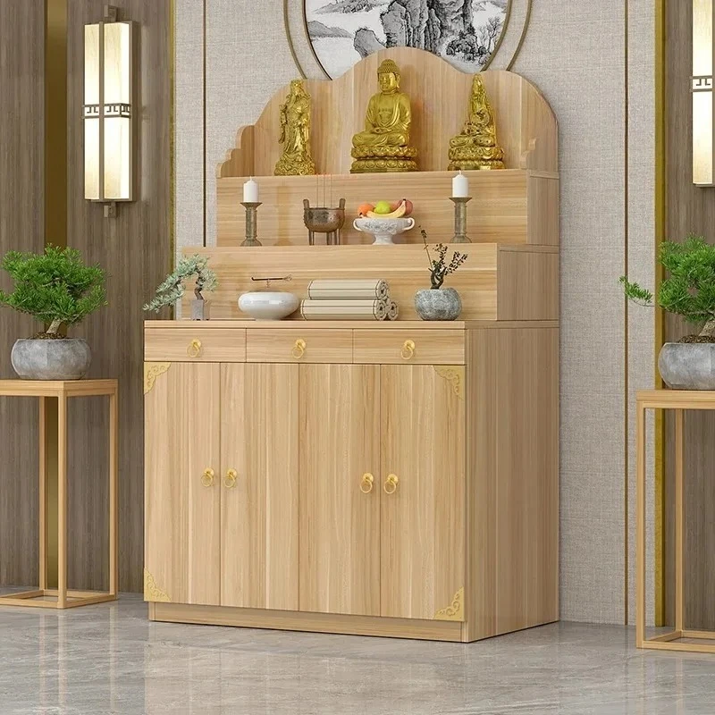 New Chinese Household Altar Incense Burner Table Economical Altar Three-Layer Heightening Buddha Shrine feng shui