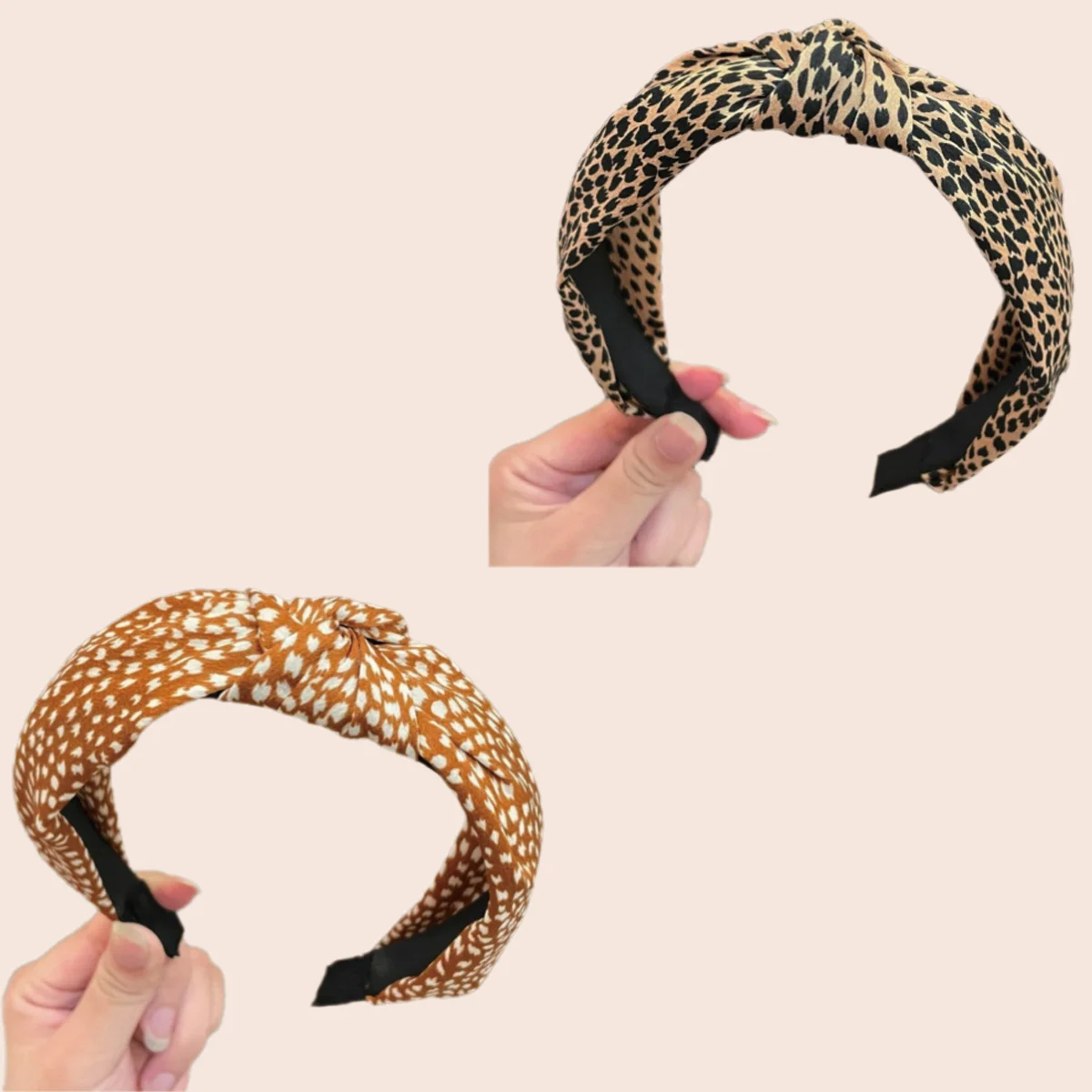 

Leopard Print Knotted Headband Outdoor Travel Versatile Wash Face Makeup Women's Headband Retro Elegant Fashion Hair Accessory