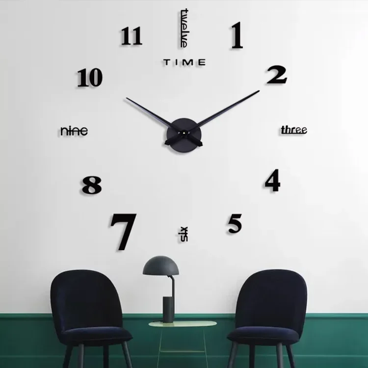 Home 3D three-dimensional creative DIY wall clock, personalized acrylic clock mirror wall sticker