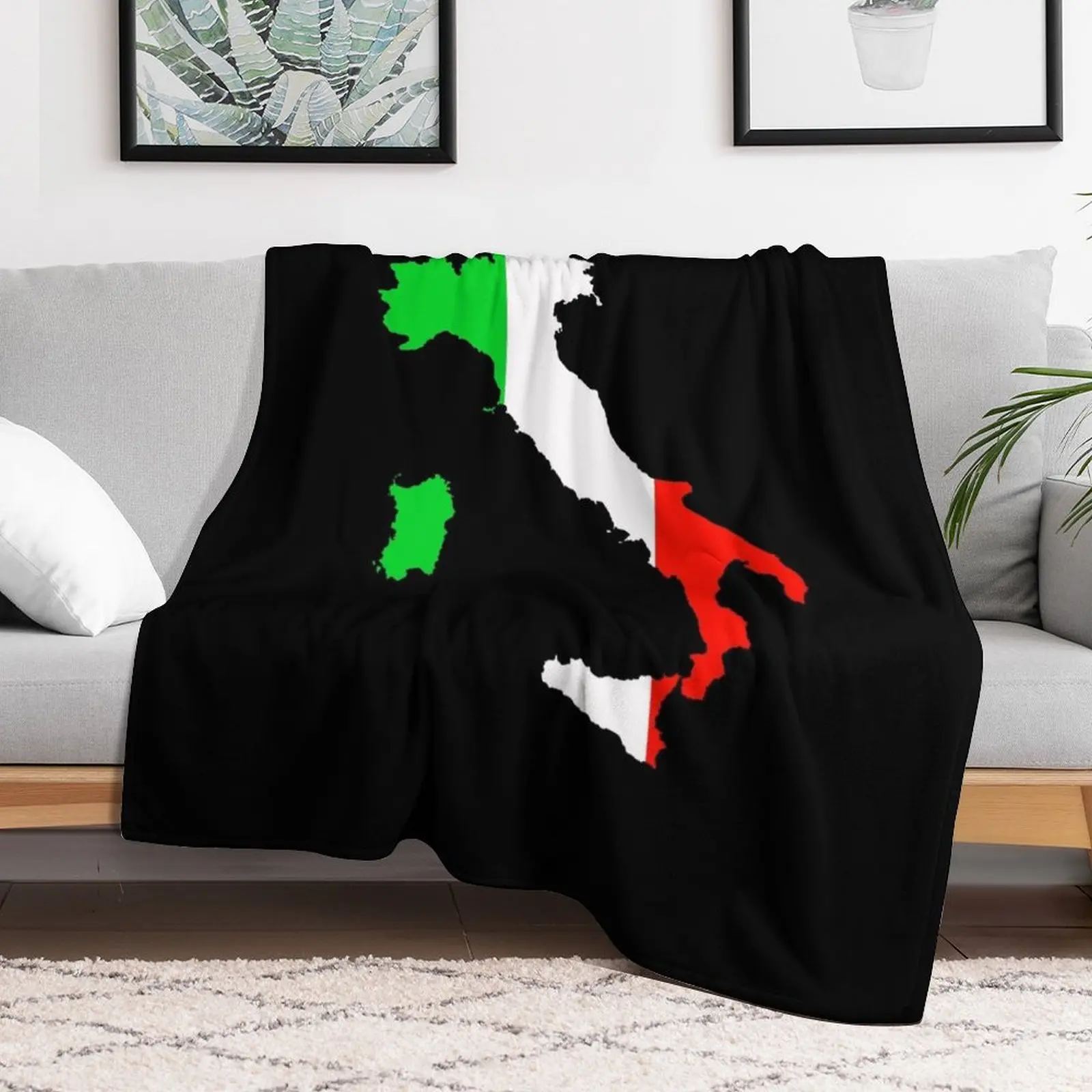 Flag of Italy and Map of Italy Throw Blanket Personalized Gift Plaid cosplay anime Blankets