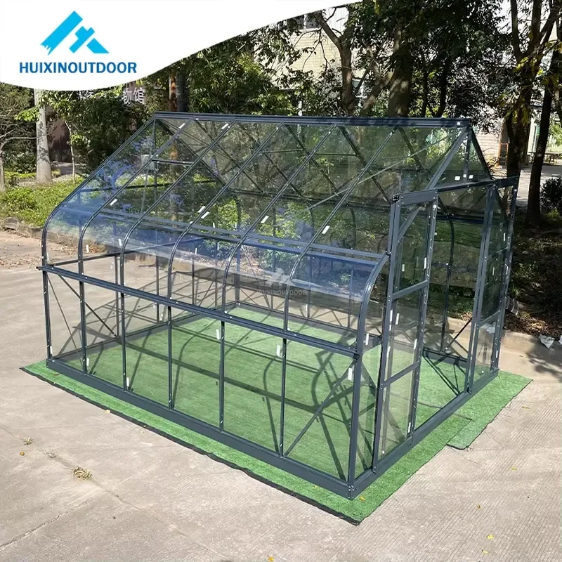 Commercial Heavy Duty Rustproof Windproof Greenhouse with Aluminum Frame Easy Assembly UV Protected 12mm Tempered Glass for