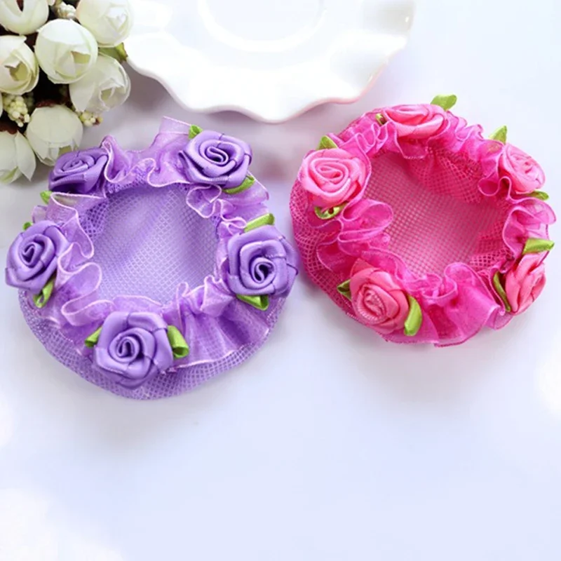 Cute Flower Girls 1PC Bun Hair Nets Adjustable Kids 5 Colors Ballet Dance Grade Examination Elastic Hair-net Hot Sale