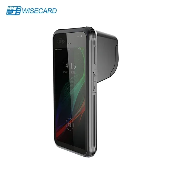 Wisecard mobile card payment device machine PDA Android smart handheld terminal 5.5" touch screen with printer