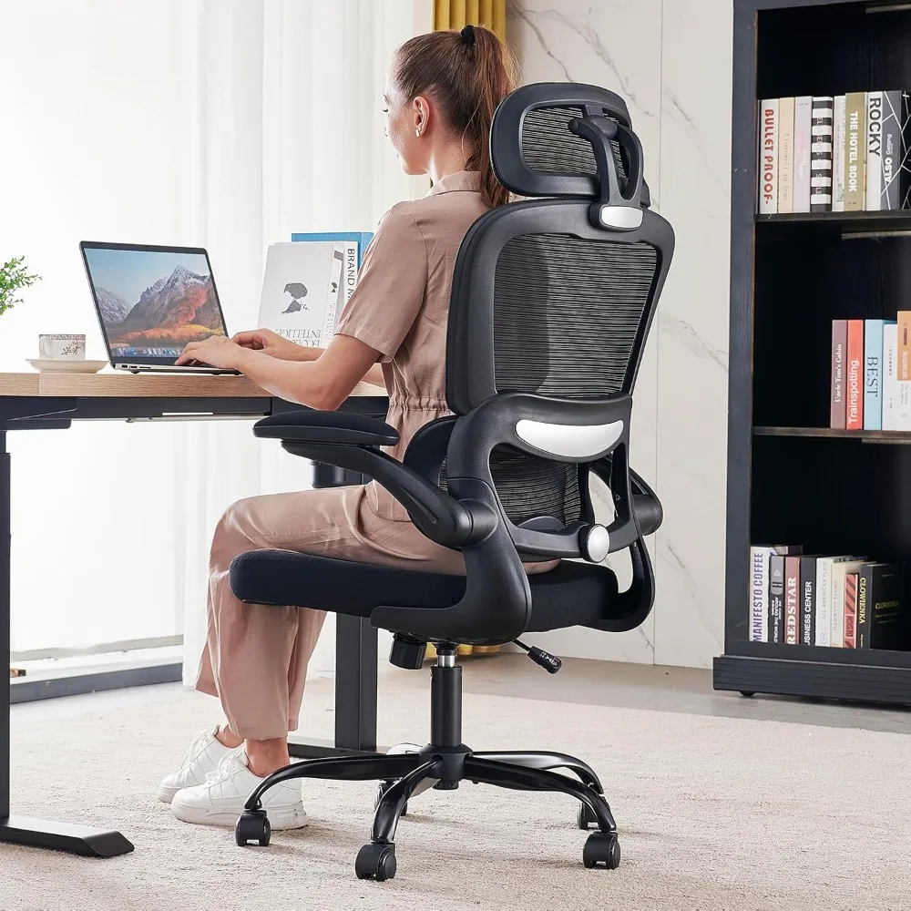 Ergonômico Home Mesh Cadeira de escritório com rodas, cadeira confortável do jogo, 330 LBS