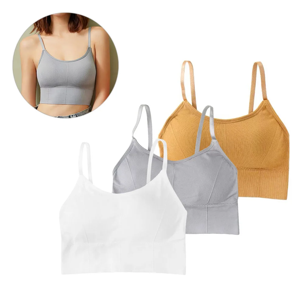 

3Pcs Seamless Wirefree Bra Sports Bralette Breathable Lightweight Shockproof Yoga Bras for Women High Intensity Fitness Running