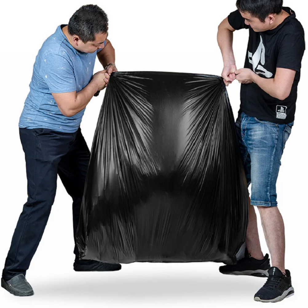 Large Thick Garbage Bag Large Rubbish Bag Plastic Thickened Simple Garbage Bags For Hotel Village (Black, 50x60 2.5 Silk)