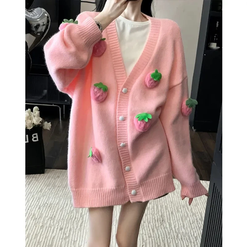 Womens Cardigan Women Sweater Handmade Flower Sweater Cardigan Women Knitting Cardigan Coats Outerwear 2024 ﻿