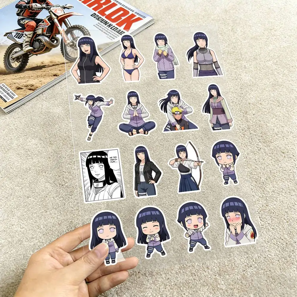 Anime Naruto H-Hinata Hyuga Waterproof Reflective Motorbike Stickers Easy Peel Removable Decals for Motorcycle Car