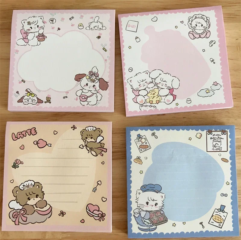 50PCS น่ารัก INS สไตล์ Sticky Notes,Sticky Notes,นักเรียนสาวหัวใจสติกเกอร์ข้อความการ์ตูน