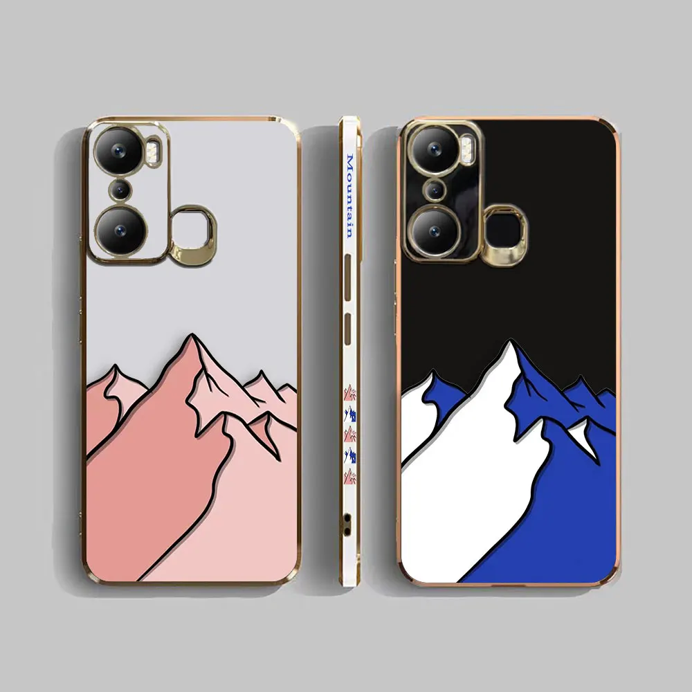 Cover Smooth E-TPU Phone Case Infinix HOT 40I 30I 30 20 20S 20I 12 12I 11 10 10S 10I 9 GT10 PLAY PRO Case Cartoon Mountain Range