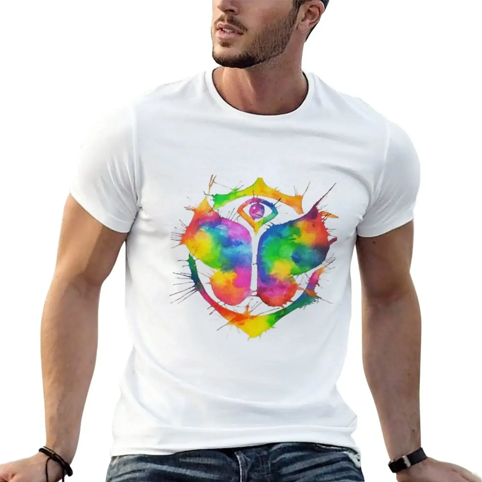 New Tomorrowland watercolor T-Shirt sublime t shirt black t shirts t shirts for men graphic heavyweight fashion Round Neck 2024