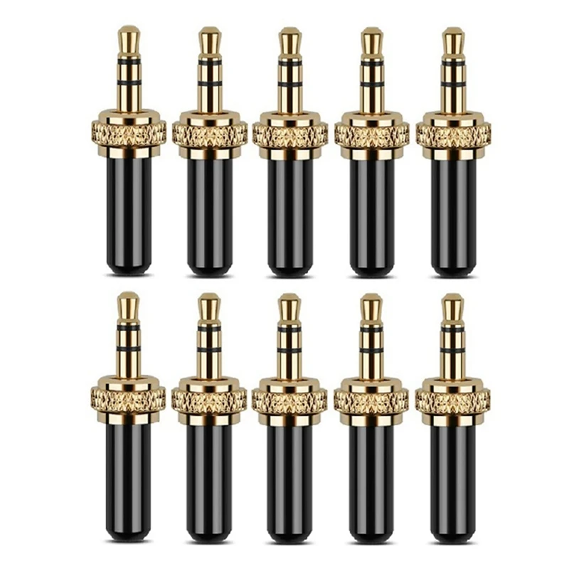 10Pcs 3.5Mm Plugs Connector Mini 3.5Mm Screw Lock Stereo Jack Plug For Sennheiser For Shuer Wireless Microphone Cable Durable