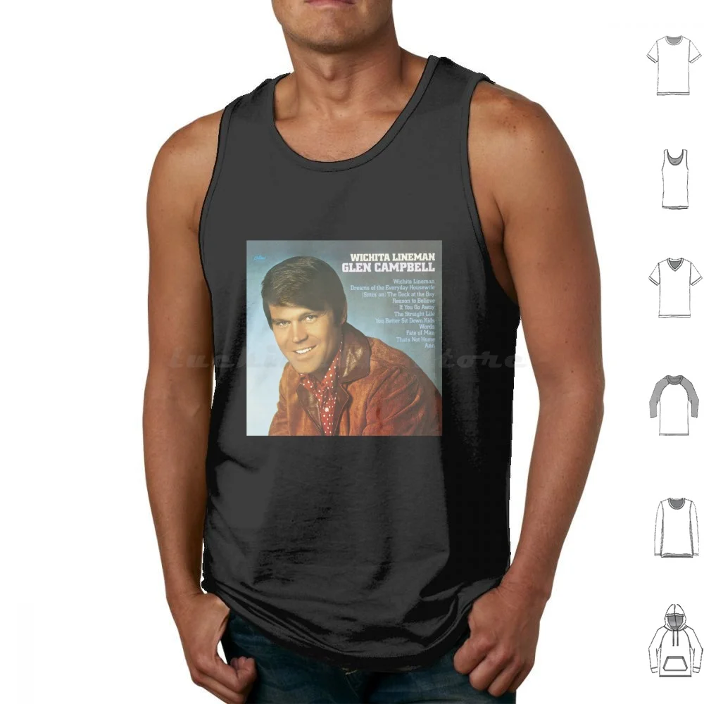 Glen Campbell-Wichita Lineman ( 1968 ) Tank Tops Vest Sleeveless Album Cover Music Vinyl Cd Pop Folk World Country World And