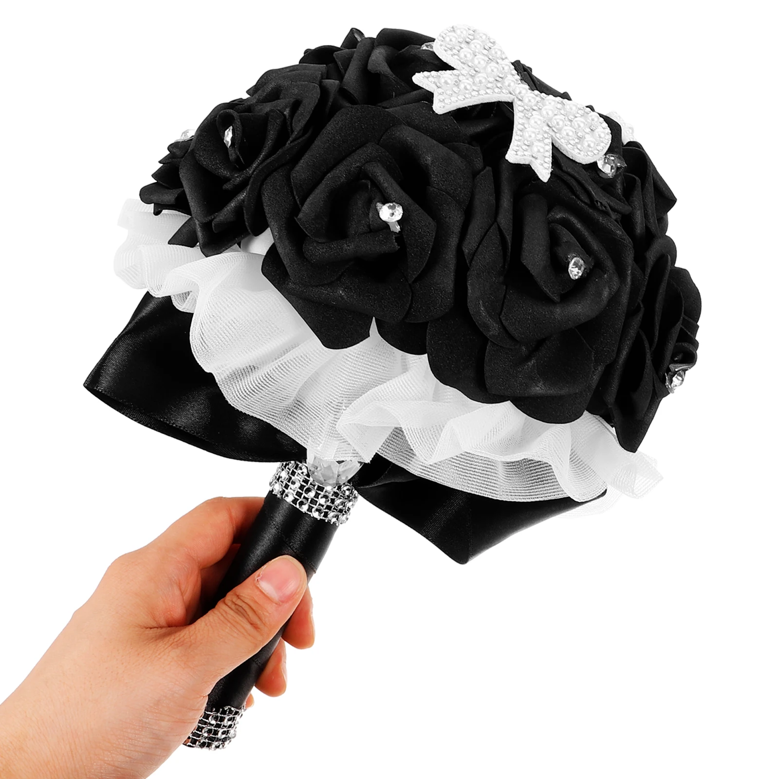

Artificial Flower Bridal Bouquet Wedding Decorations Elegant Design Fake Rose Match Style Dress Easy Use bridal for bride