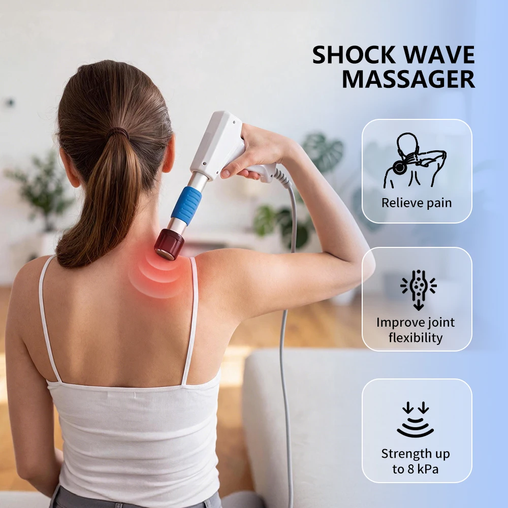 AOKO New Professional Body Massager Machine Muscle Relaxation Relieves Fatigue Shoulder Care Device ESWT Sports Recovery Tools