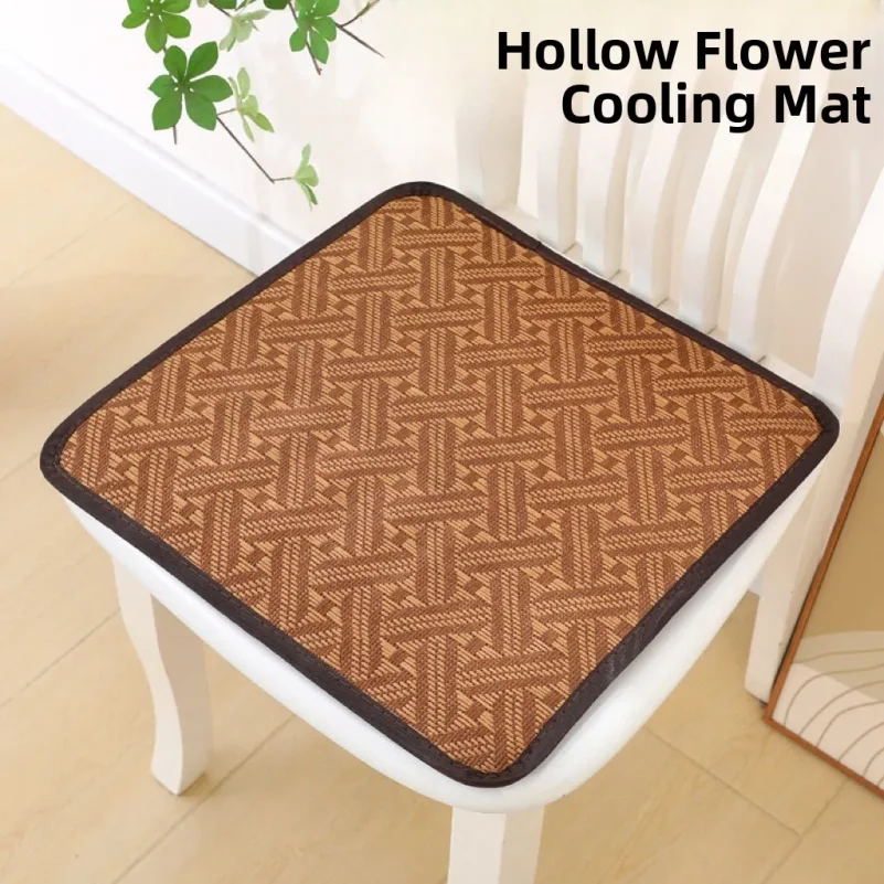 Thickened Summer Cool Mat  Cushion for Students Office Workers Breathable Button Design Office Chair Padded Ass Cushion