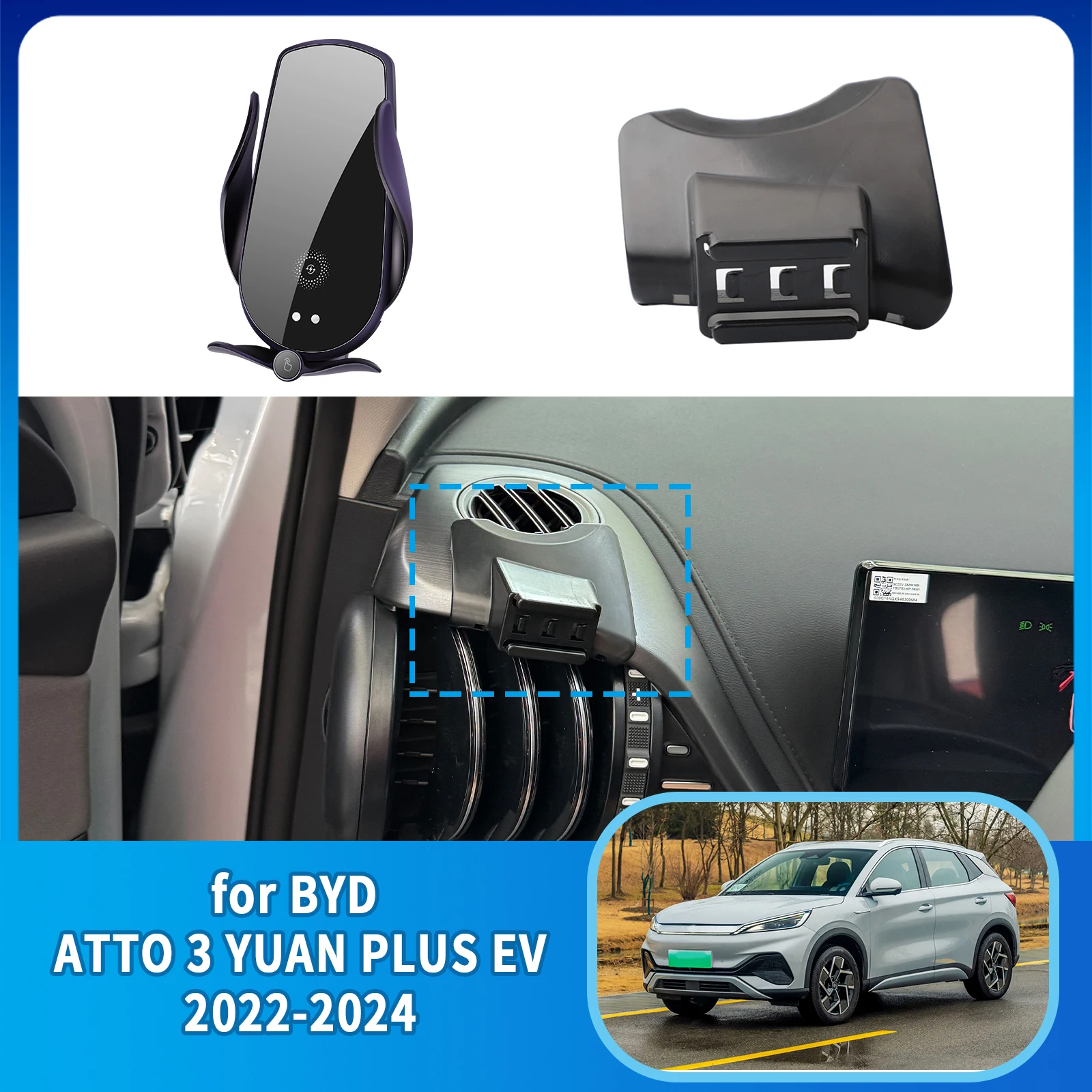 

Navigation Stand Auto Accessories for BYD ATTO 3 YUAN PLUS EV 2022 2023 2024 Car Mobile Phone Holder GPS Bracket