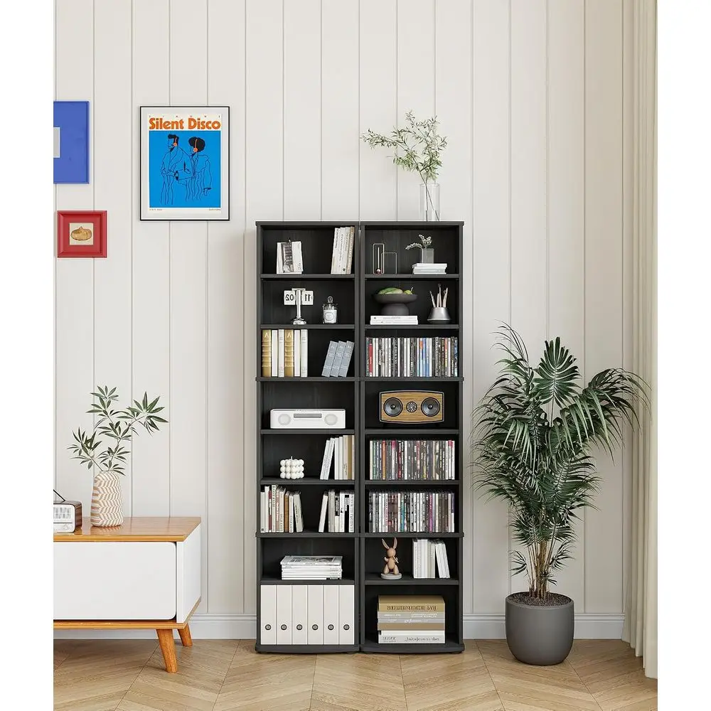DVD Rack Tower, 8-Tier CD Cabinet with Adjustable Shelves DVD Storage Shel or Living Room Bedroom Oice