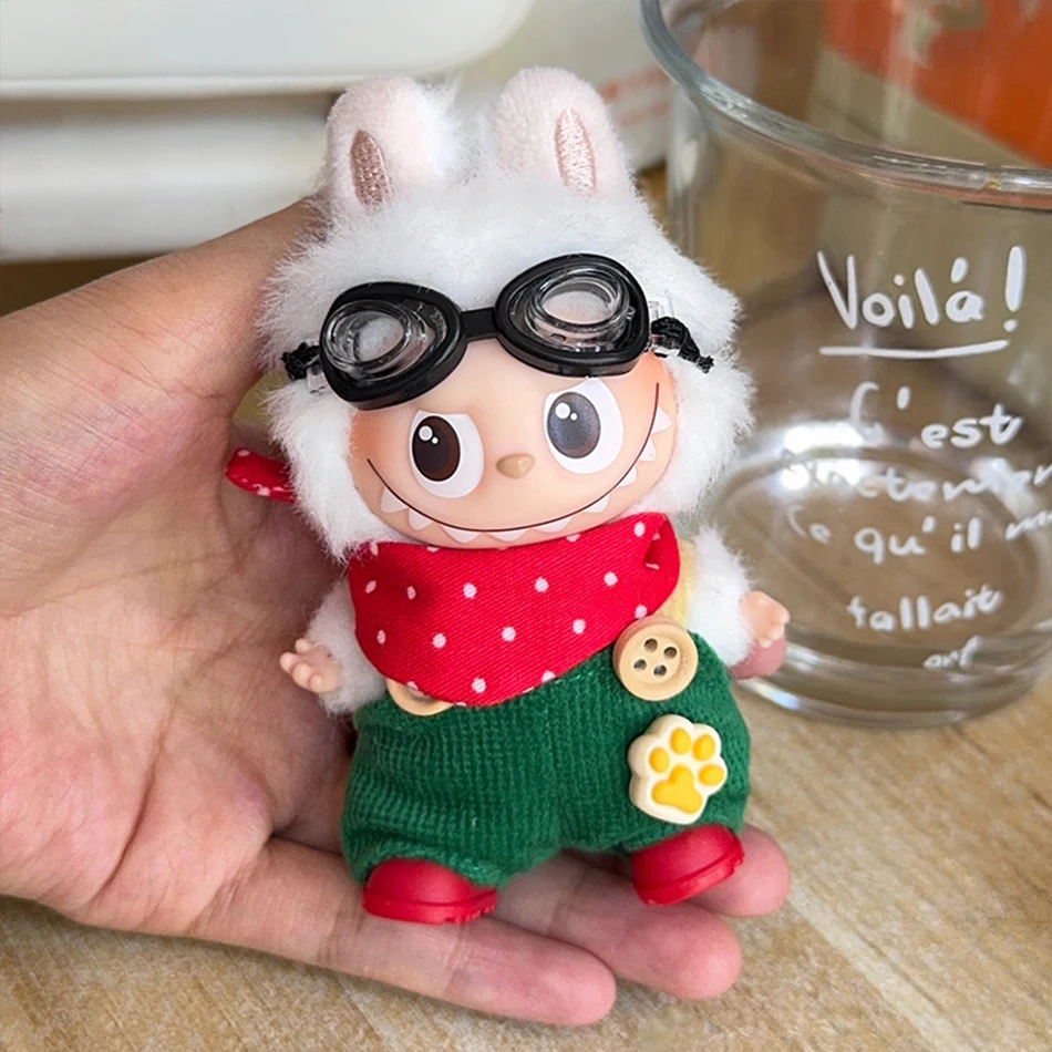 

Плюшевая кукла для мини-лабу, одежда 4,0, булавка для серии Love, милый комбинезон и нагрудник, желтый, синий, красный, комплект, аксессуары для куклы, подарок