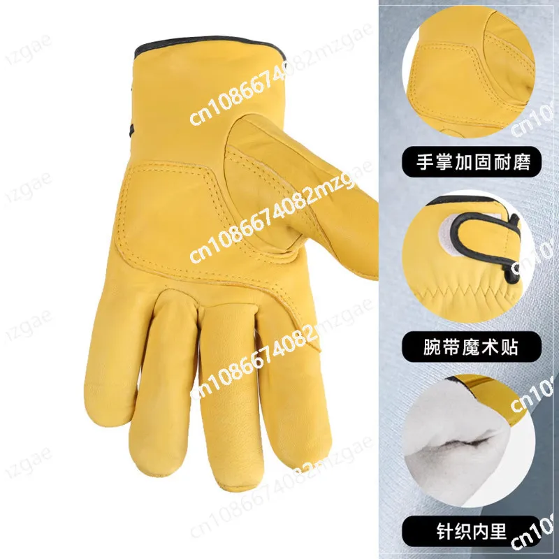 Top layer sheepskin welding gloves, argon arc welding soft, wear-resistant, breathable, and heat-resistant welding repair gloves