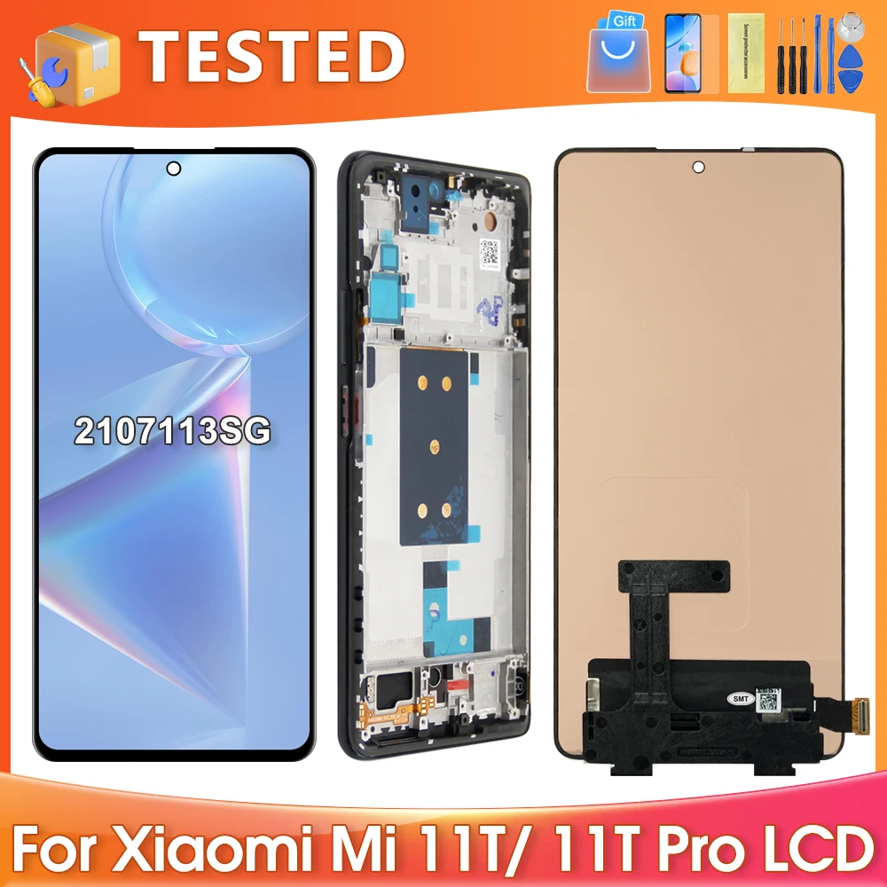 6.67\'\'For Xiaomi Mi 11T Pro For  Mi 11T 2107113SG 2107113SI 2107113SR LCD Display Touch Screen Digitizer Assembly Replacement