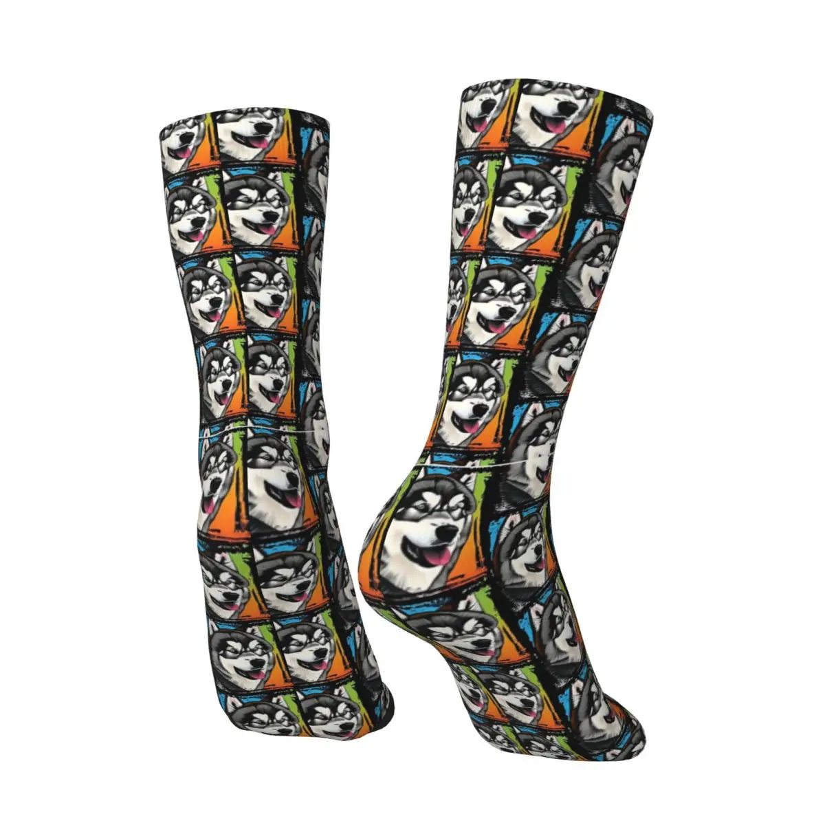 Calcetines Retro de Alaskan Malamute para hombre y mujer, calcetín Unisex con estampado sin costuras de Lovely Dog Zoo, Harajuku, novedad, para regalo