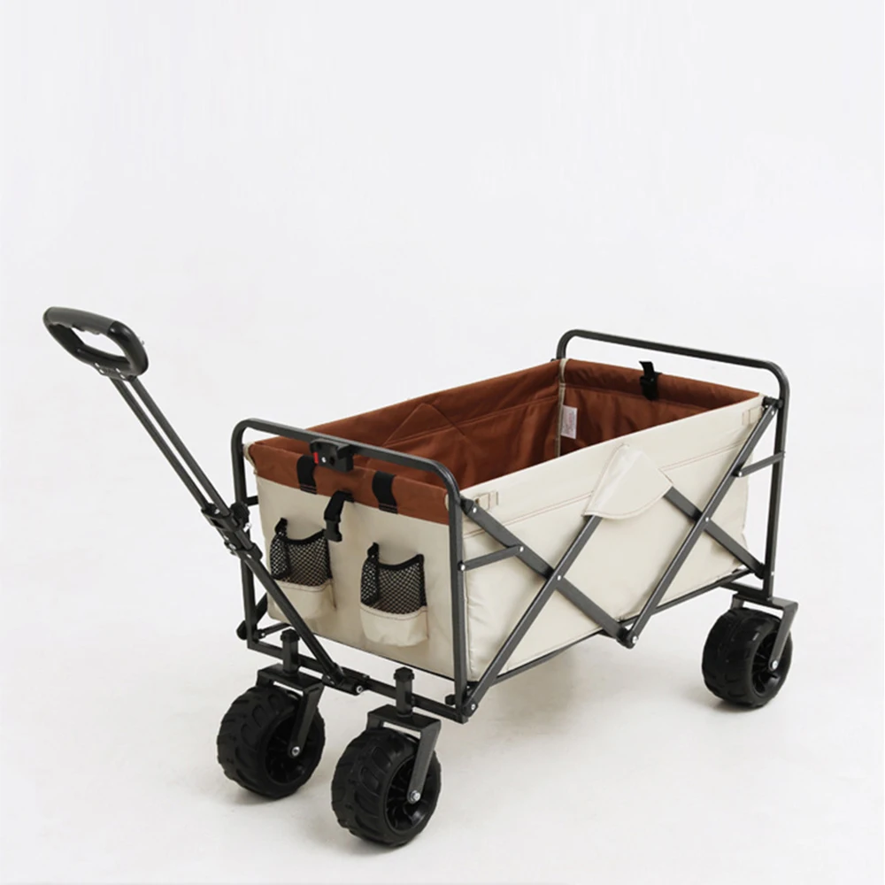 Foldable Beach Trolley Camping Metal Garden Hand Portable Folding Outdoor Wagon