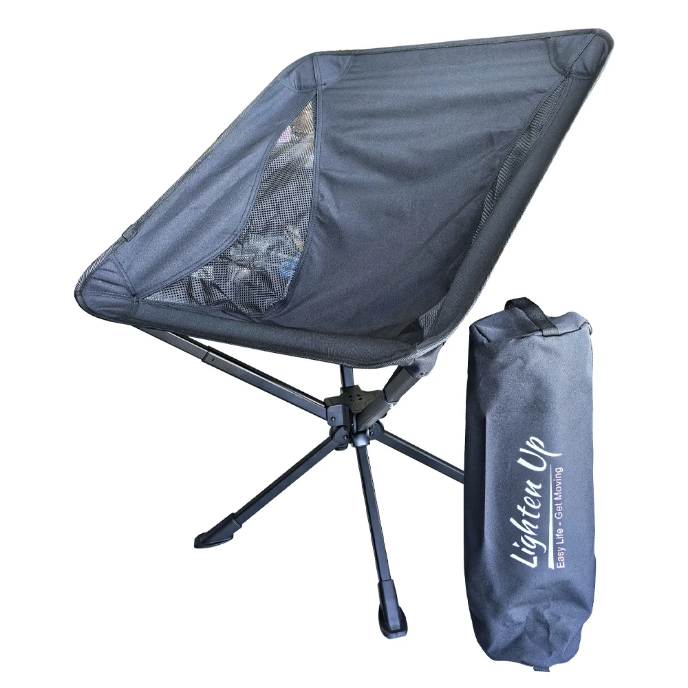 Swivel Detachable Chairs Camping Folding Chair Outdoor Backpacking Lightweight Seat with Carry Bag for Fishing Hiking