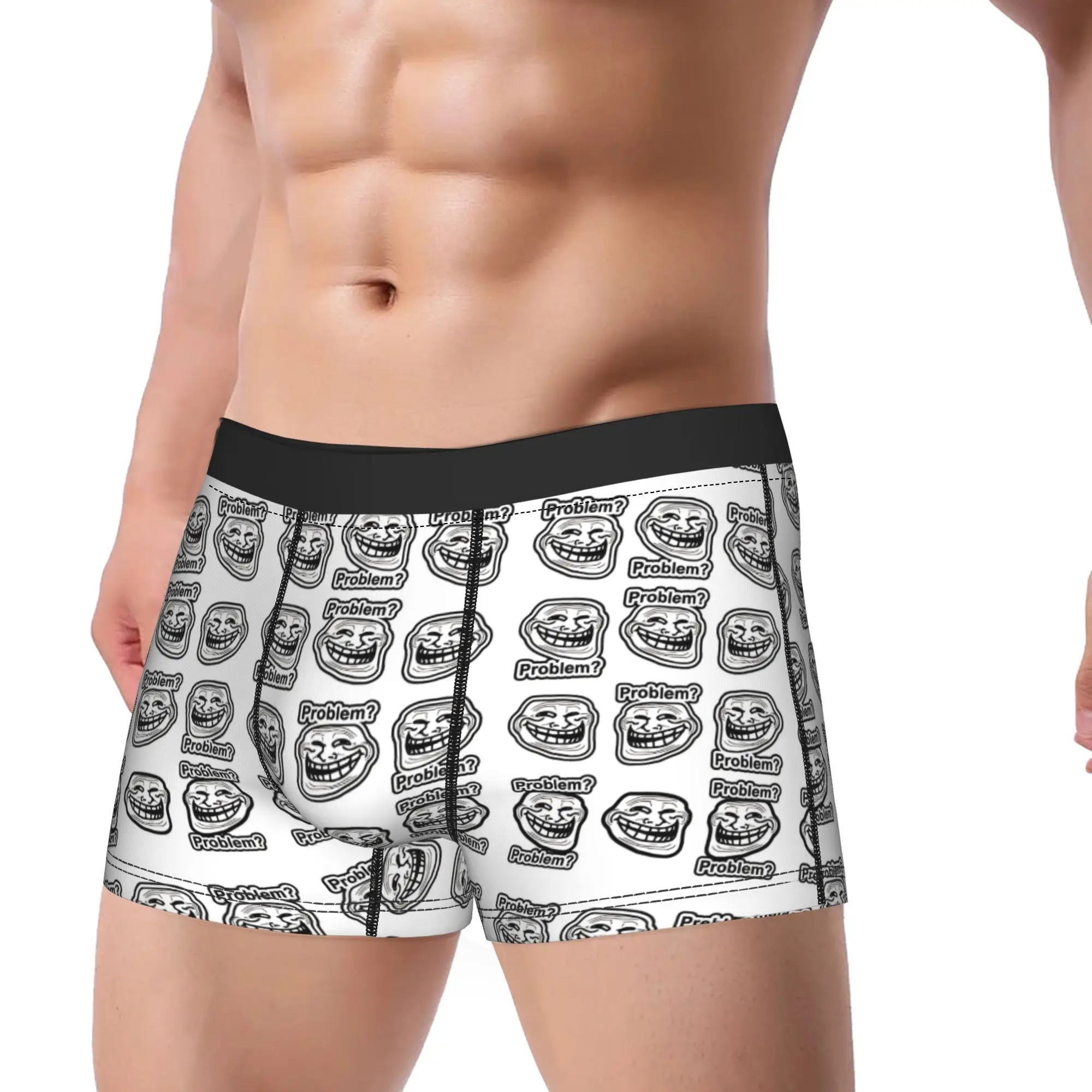 Rage Comic Trollfac Trunk Crazy  Pouch Underwear Quality Design Shorts Briefs Comfortable Men Panties Plus Size 2XL