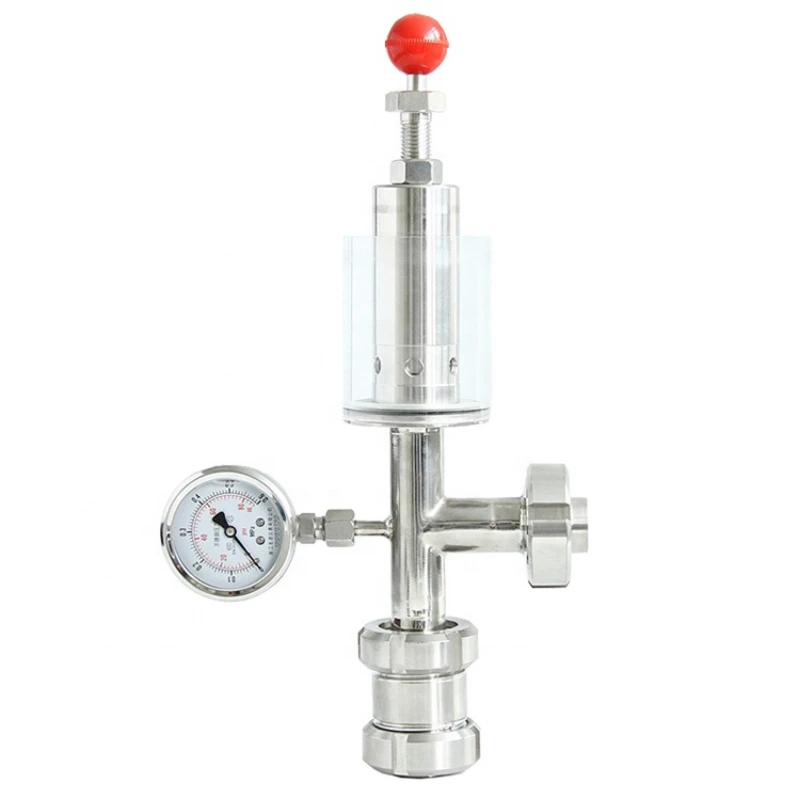 Sanitary food grade tri clamp pressure overflow bunging device exhaust air vent safety relief valve