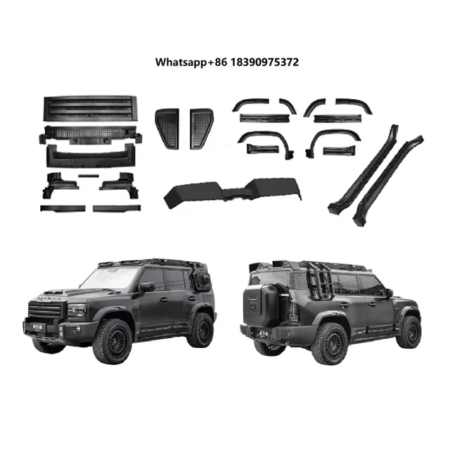 New Design Upgrade Front Bumper Grille Rear Wing Fender Black Knight Style Body Kit for  2025 Jetour Traveller T2 Accessories