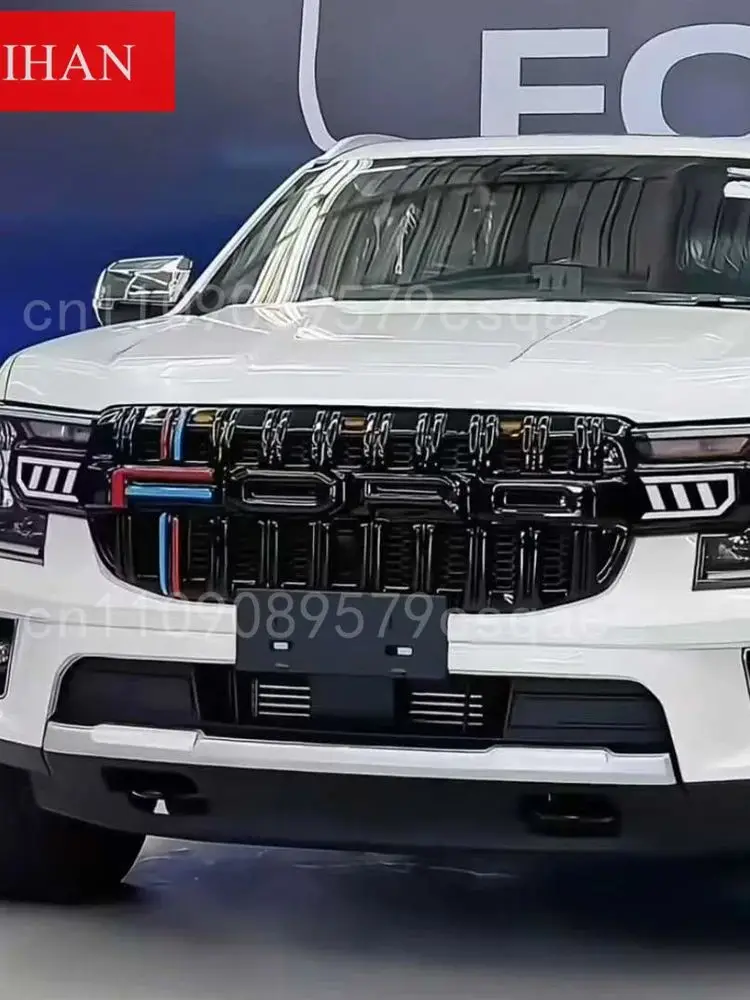 Voor Ford Ranger T9 2023 2024 LED lichtgevende Racing Grills Front Nier Grille Auto Bovenste Bumper Kap Mesh Raster Glanzend Zwart