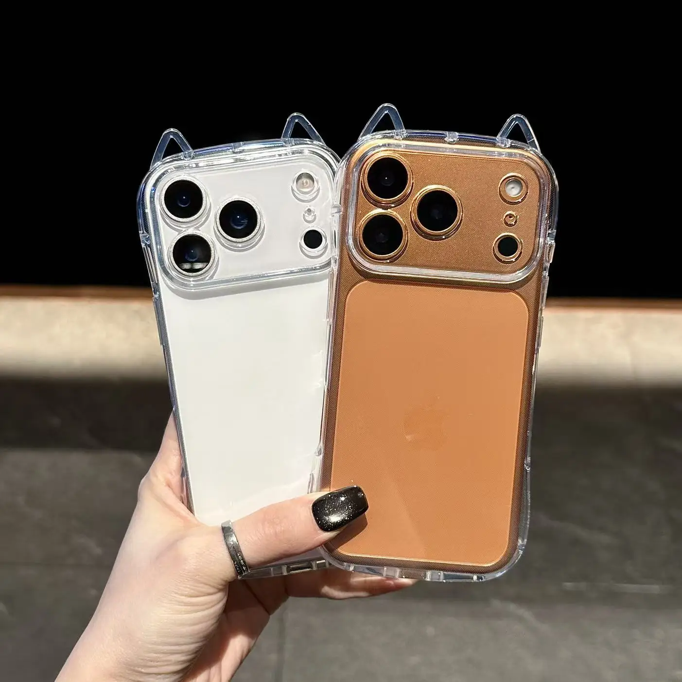 Niedliche Katzenohren-Handyhülle für iPhone 17 Pro Max Air 16 Plus 15 14 13 12 11 X XS XR SE 2022 2020 Damen Mädchen Handyhülle Zubehör