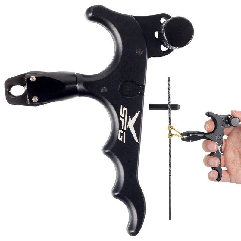 

Compound Bow Release Trigger 360 Rotating Caliper Thumb Release Aids Aluminum Alloy Grip Archery Hunting Shooting Accessories