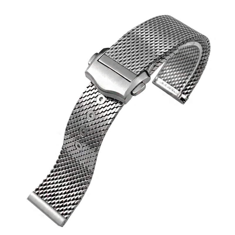 Imagem -05 - Titanium Alloy Steel Woven Verband Strap Relógio Sólido Fecho Dobrável 20 mm Apto para Omega 007 Seamaster Diver 300 sem Tempo para Morrer