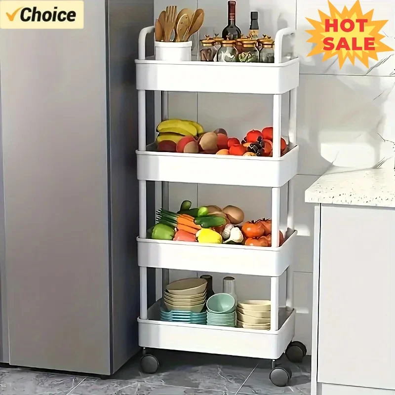 Multi-function Multifunctional  Rolling Storage Cart:Open Shelves for Living Spaces Book Display,Ideal forKitchen,BedroomStorage