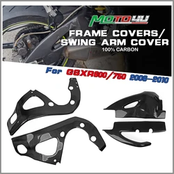 Carbon Fiber Frame Covers Swing Arm Cover Swingarm Protectors Guards For SUZUKI GSX-R 600/750 2006 2007 2008 2009 2010 K6 K8