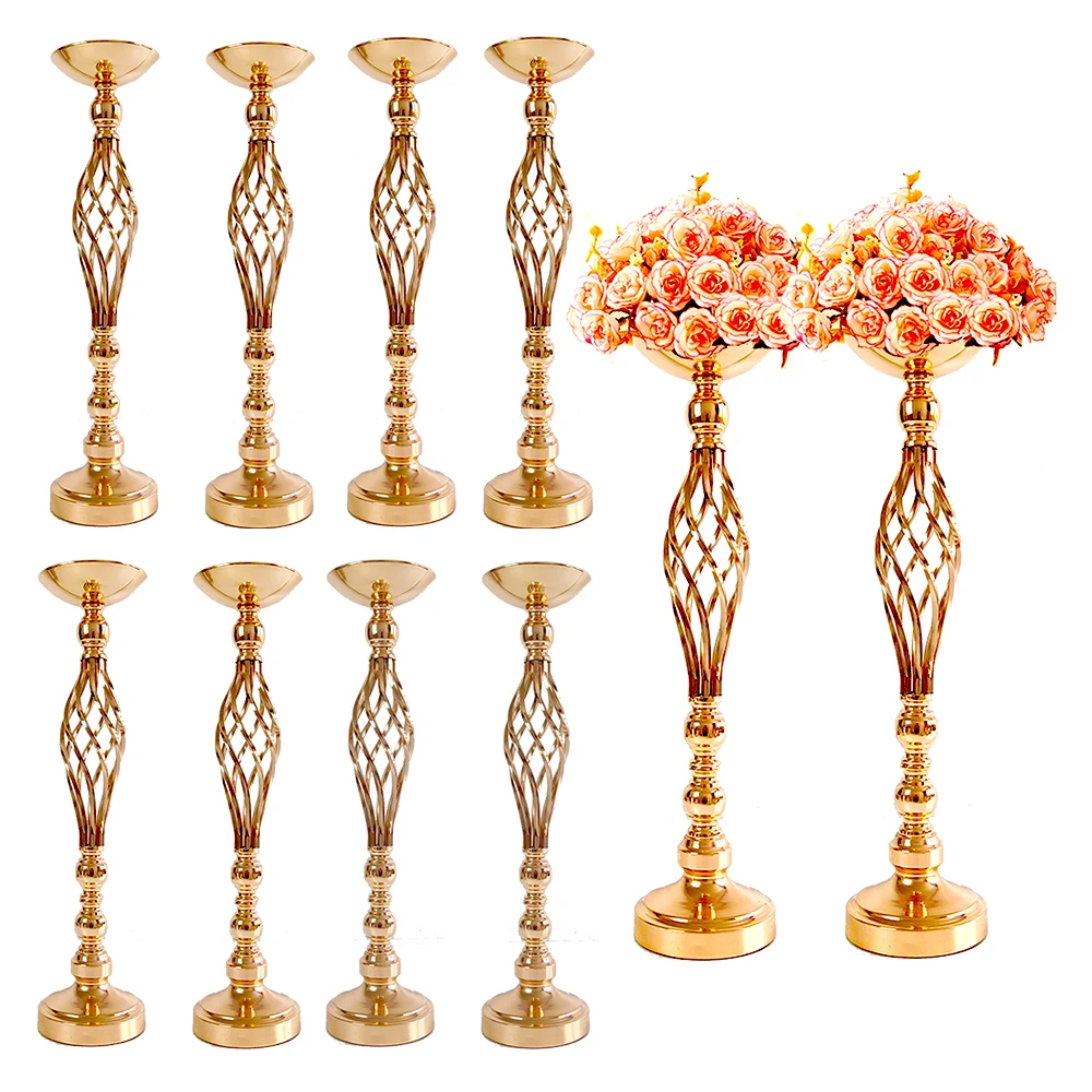 2Pcs/10Pcs Versatile Flower Arrangement Stand & Pillar Candles Holder Set for Wedding Party Dinner Centerpiece Event Restaurant