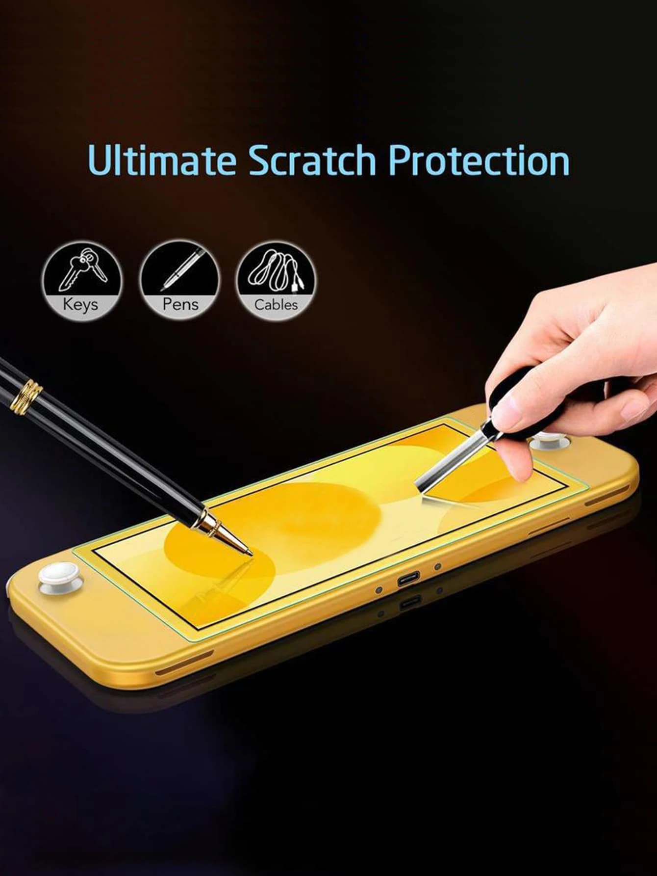 Suitable for Switch lite switches, high-definition protective film, transparent screen, 2-piece package, free film kit