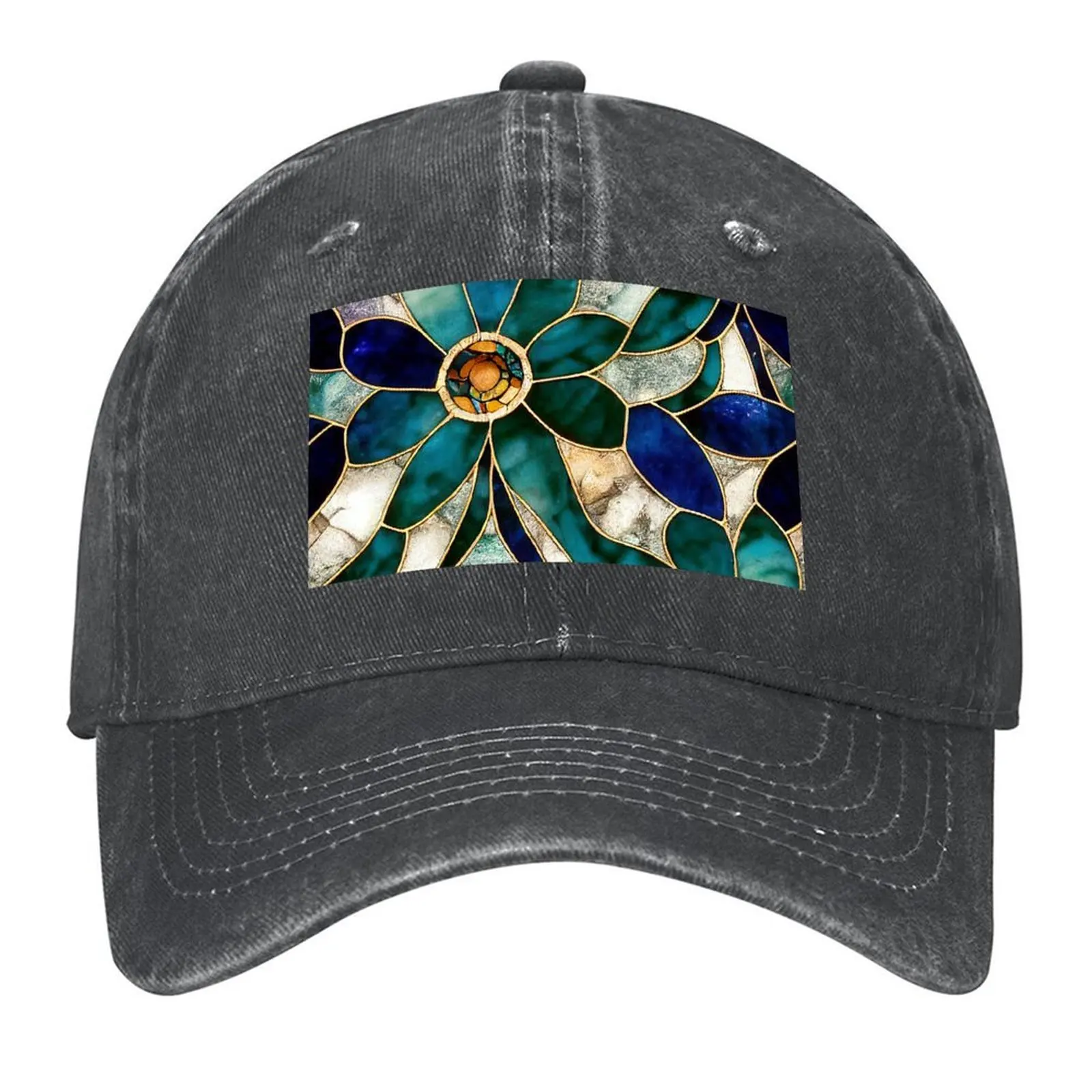 

Stained Glass Flower Baseball Cap custom Hat sun hat foam party Hat summer For Man Women's